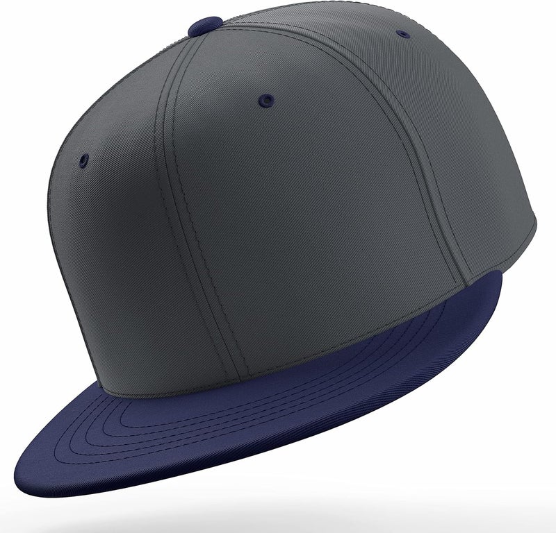 Daxton Store Classic Blank Snapback Flat Bill Visor Hat Cap One Size Adjustable Back - Image 4